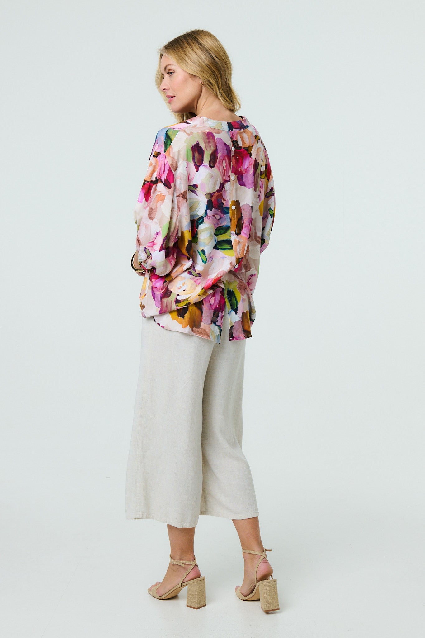 MULTI PINK ABSTRACT PRINT TOP [PK-8]
