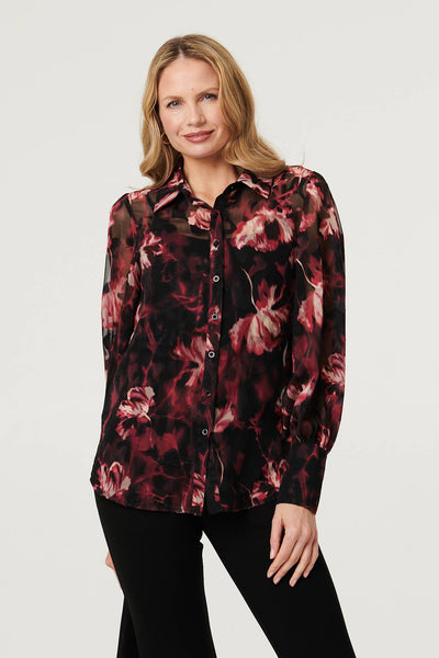 SEMI SHEER LAYERED LONG SLEEVE SHIRT [PK-8]
