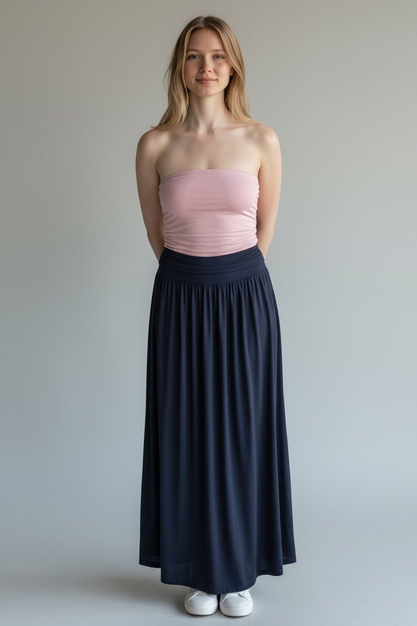 ELASTICATED VISCOSE SKIRT