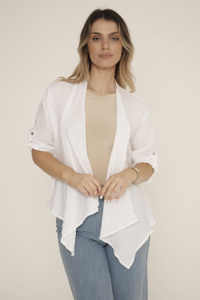 Linen Shrug With Buckles