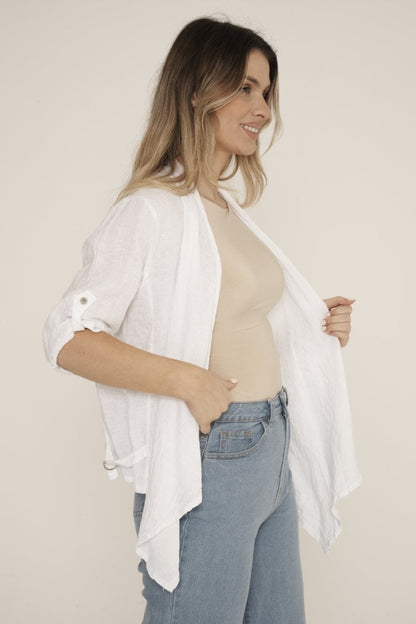 Linen Shrug With Buckles