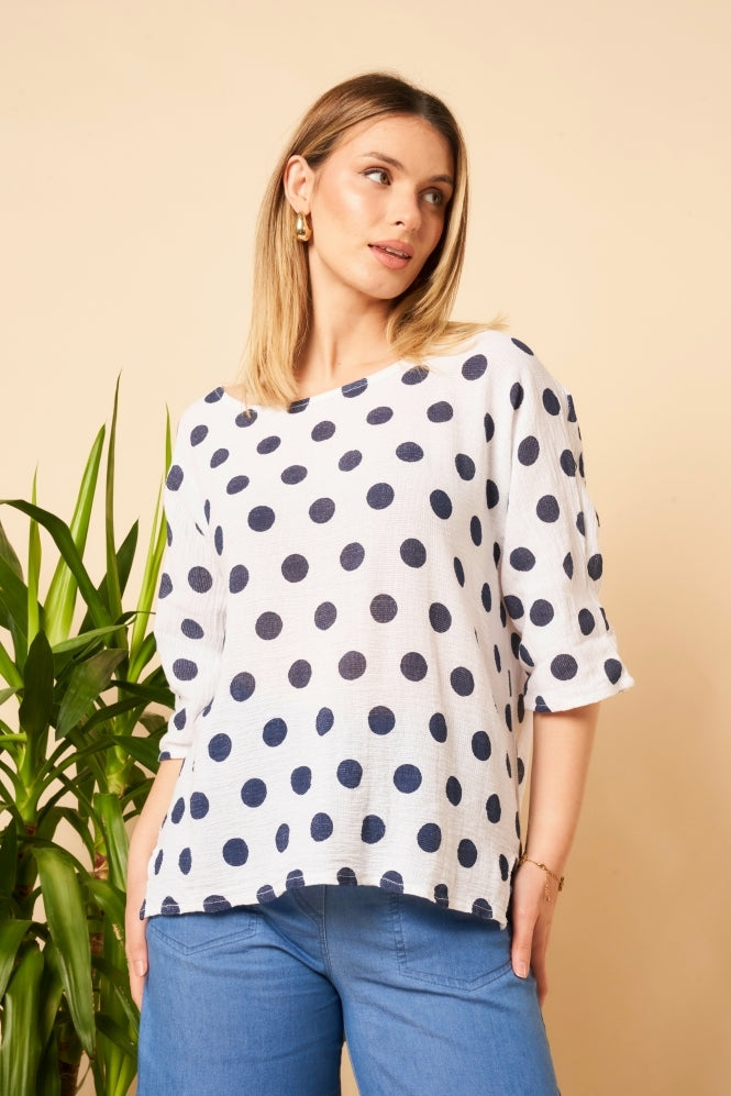 Polka Dot Cotton Top