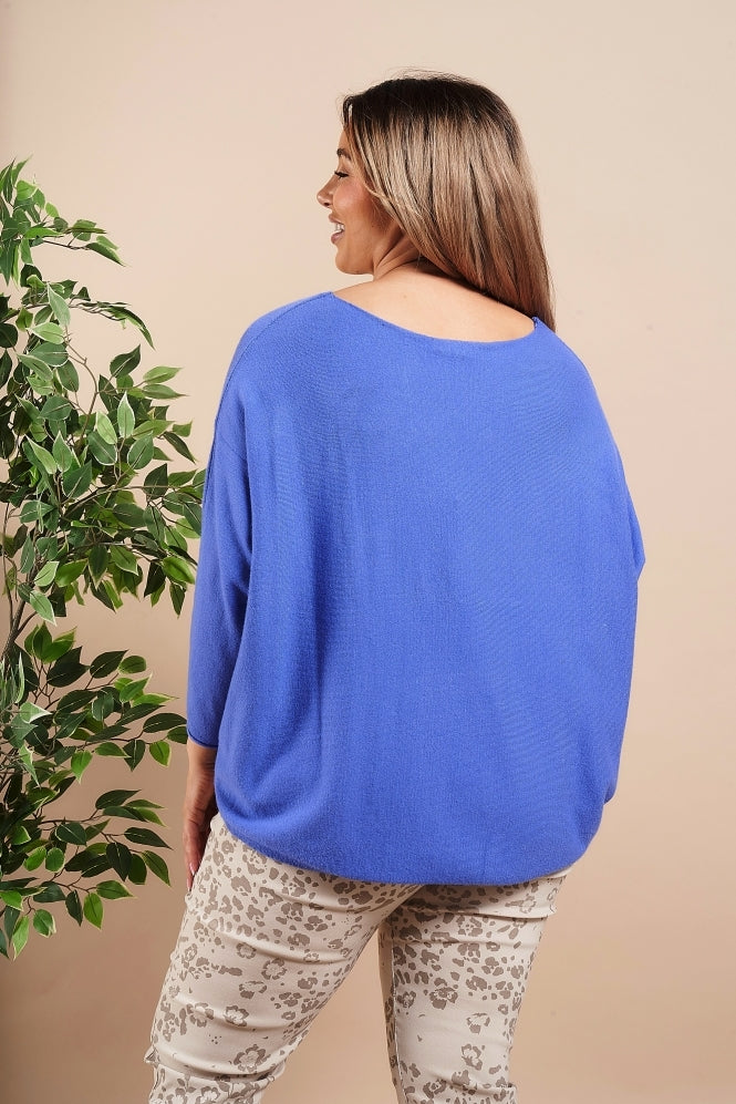 Two Pockets Batwing Jumper